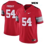 Men's NCAA Ohio State Buckeyes Tyler Friday #54 College Stitched 2018 Spring Game Authentic Nike Red Football Jersey BE20U87LO